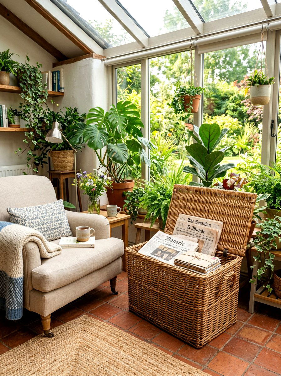Woven basket storage - 30 paper clutter organization ideas