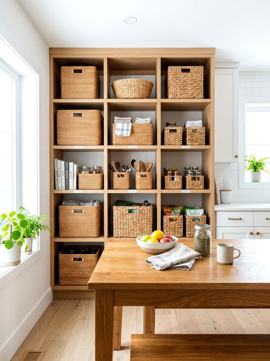 Woven basket storage - 30 European unfitted kitchen ideas