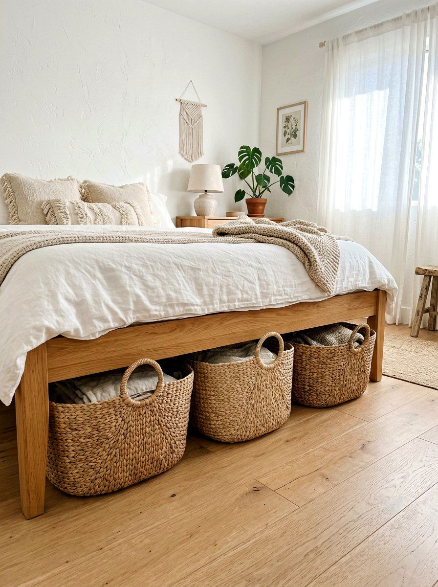 Woven baskets - 30 under bed storage aesthetic ideas