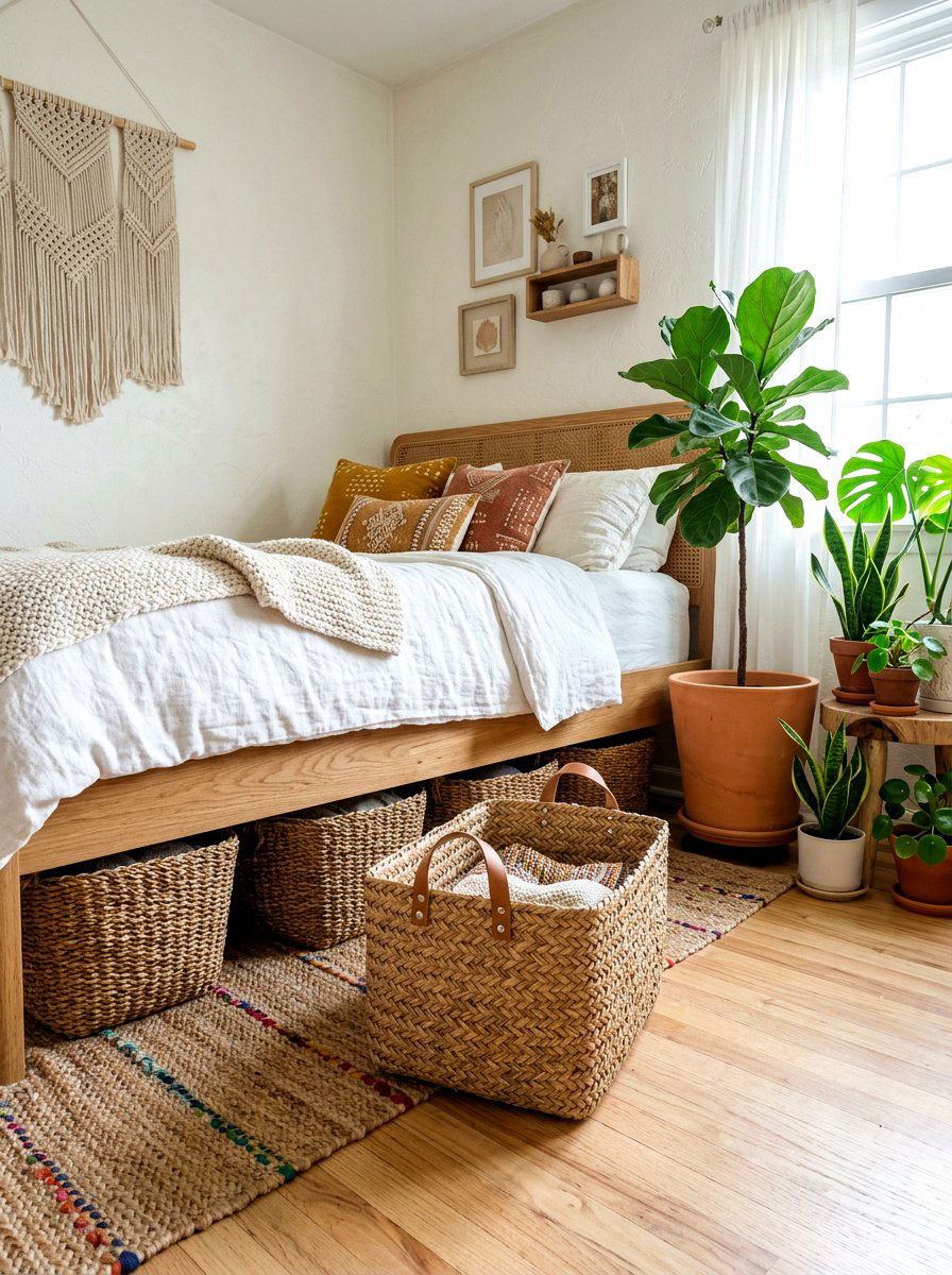 Woven baskets for under bed - 30 under bed storage ideas