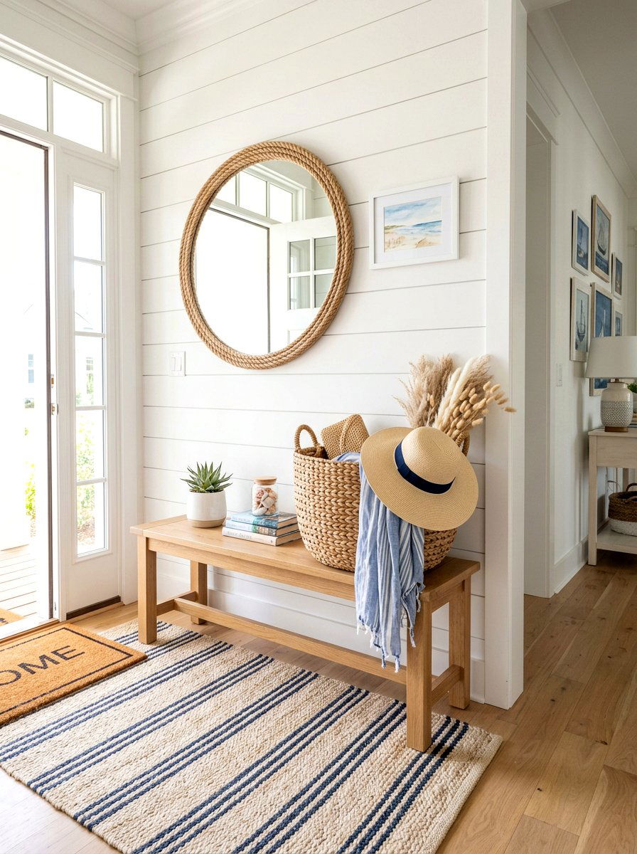 Woven entryway basket - 30 entry bowl catchall ideas