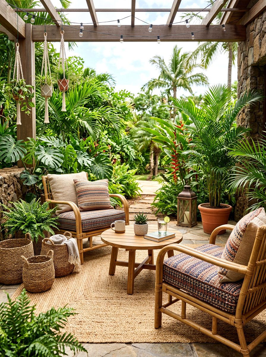 Woven outdoor cushion - 30 boho patio cushion ideas