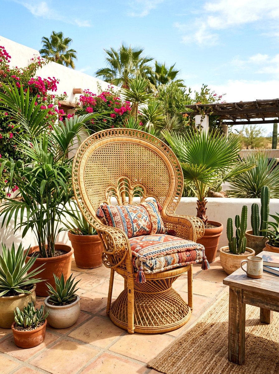Woven rattan chair - 30 pool lounge chair ideas
