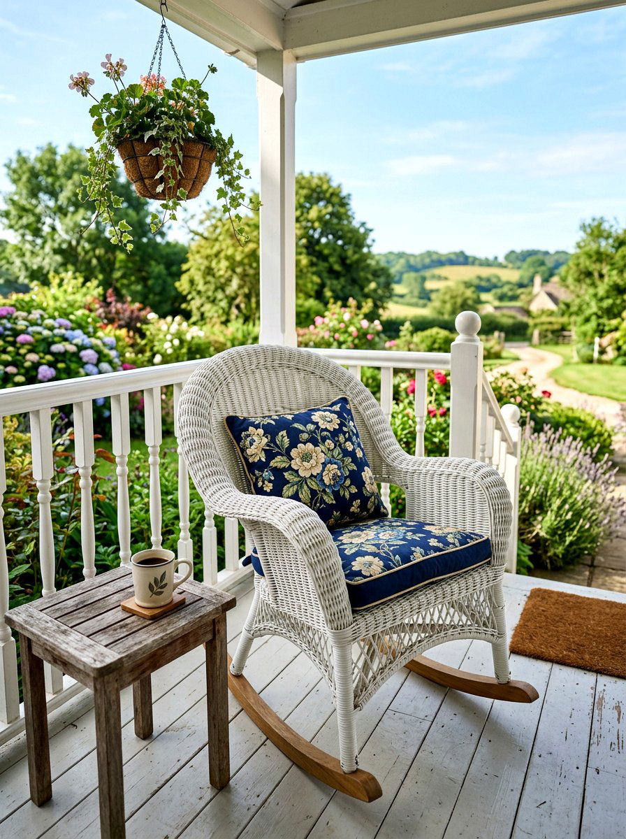 Woven rocking chair - 30 porch corner decor ideas