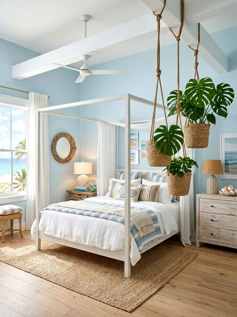 Woven seagrass basket - 30 hanging planter ideas
