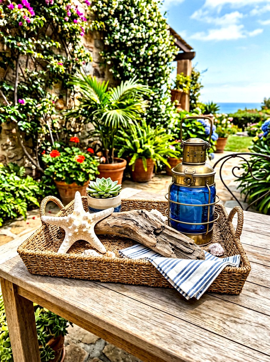 Woven seagrass tray - 30 coffee table tray styling ideas