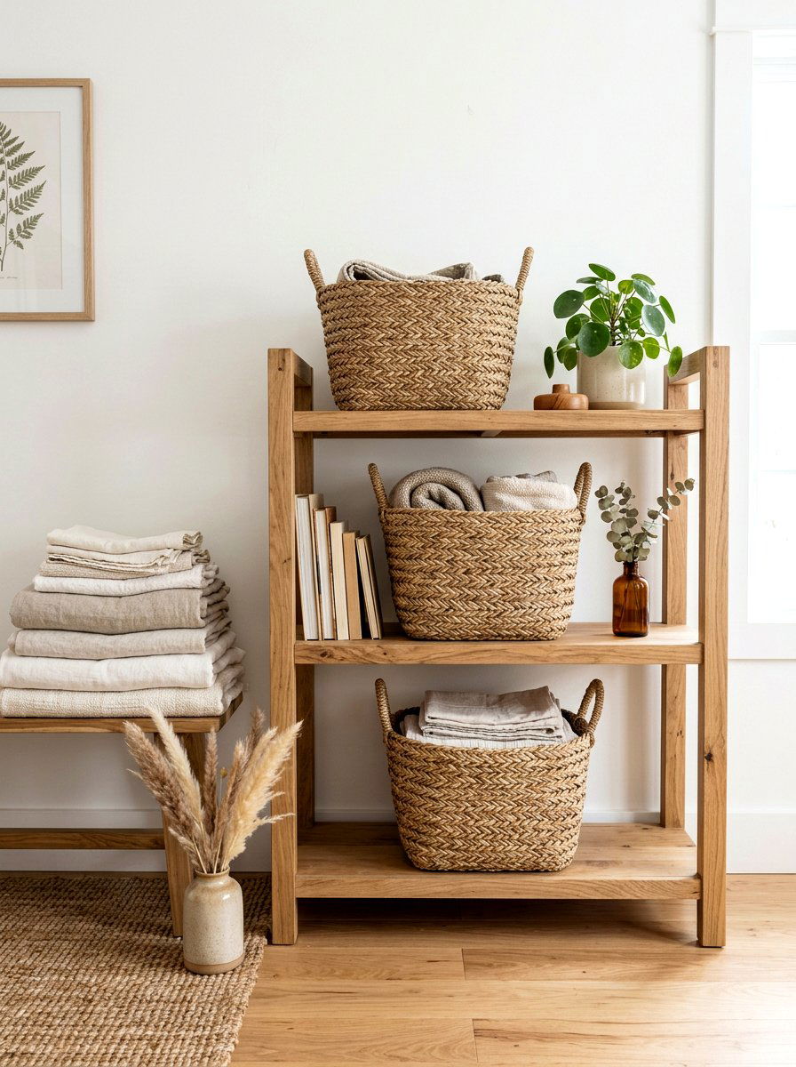 Woven storage basket - 30 utility room ideas