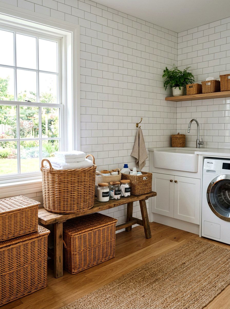 Woven wicker baskets - 30 antique decor styling ideas