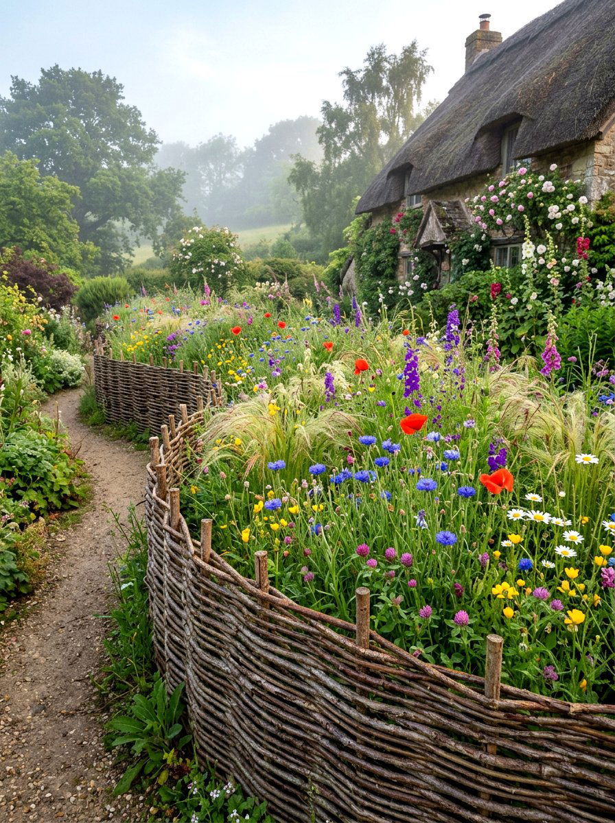 Woven willow garden bed - 30 raised garden bed ideas