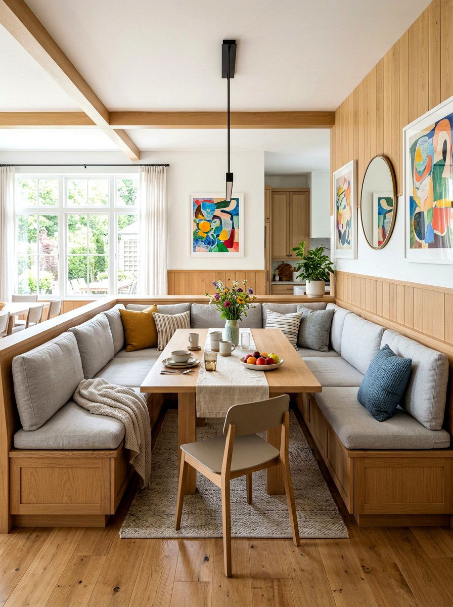 Wrap Around Bench - 30 breakfast nook ideas