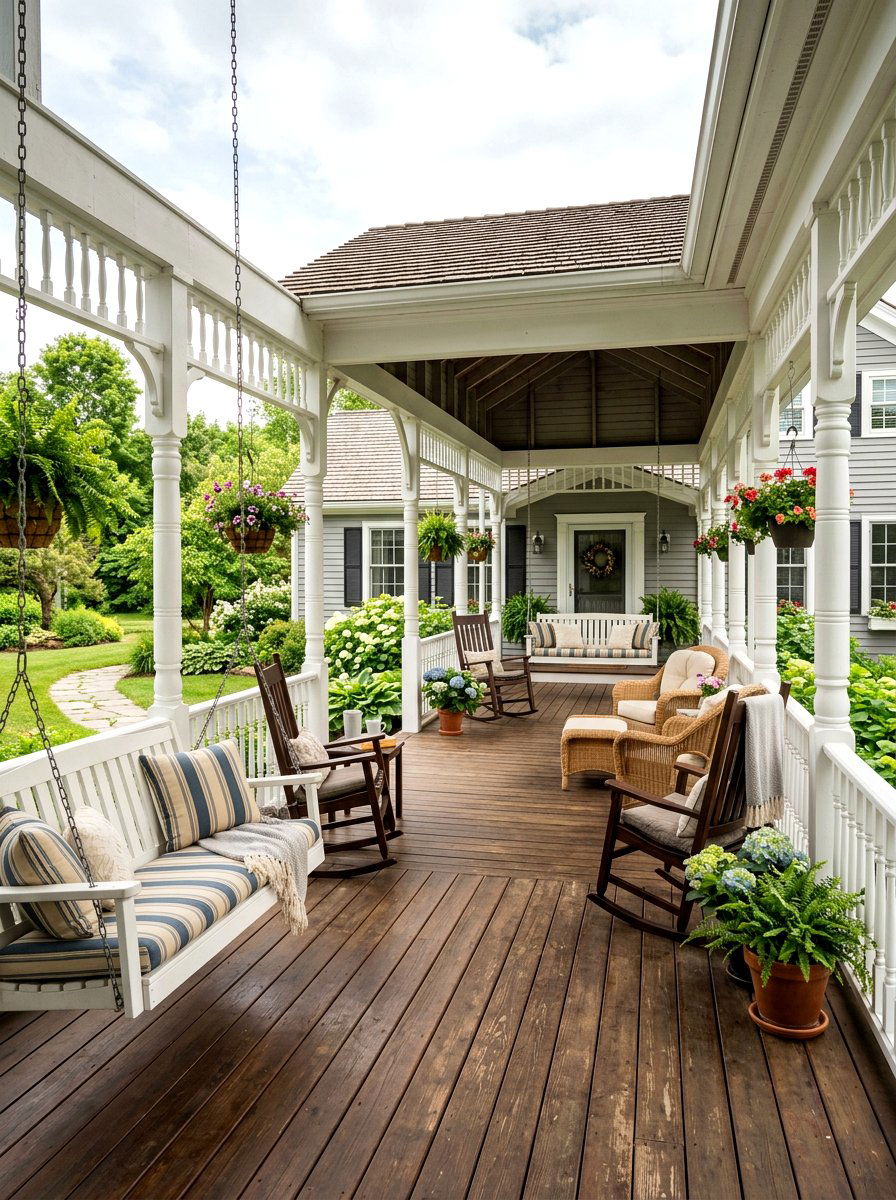 Wrap Around Covered Porch - 30 all weather patio ideas