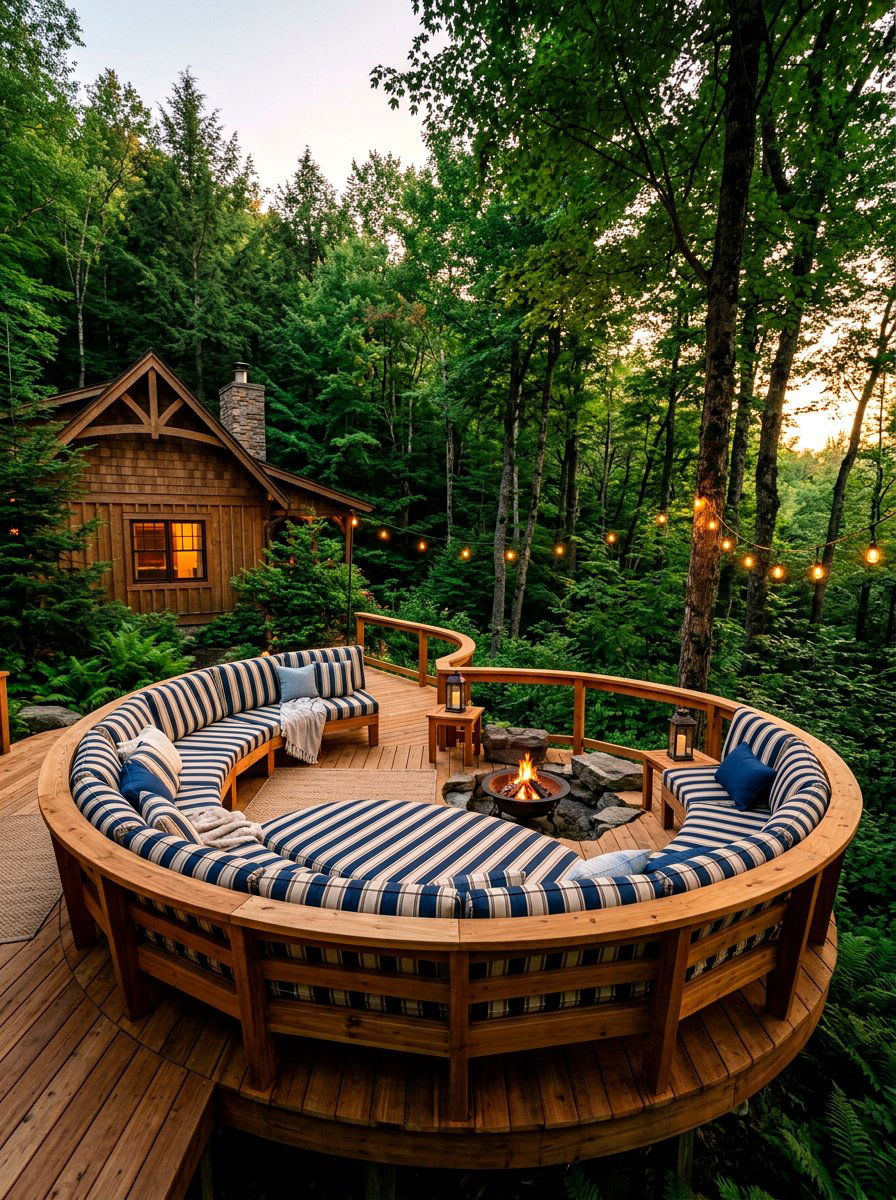 Wrap Around Deck Bed - 30 built in sunbed patio ideas