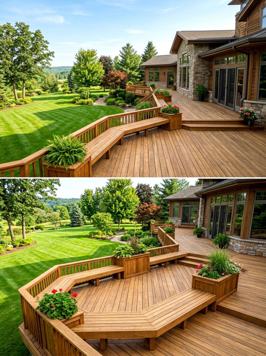 Wrap Around Deck Seating - 30 deck built in seating ideas