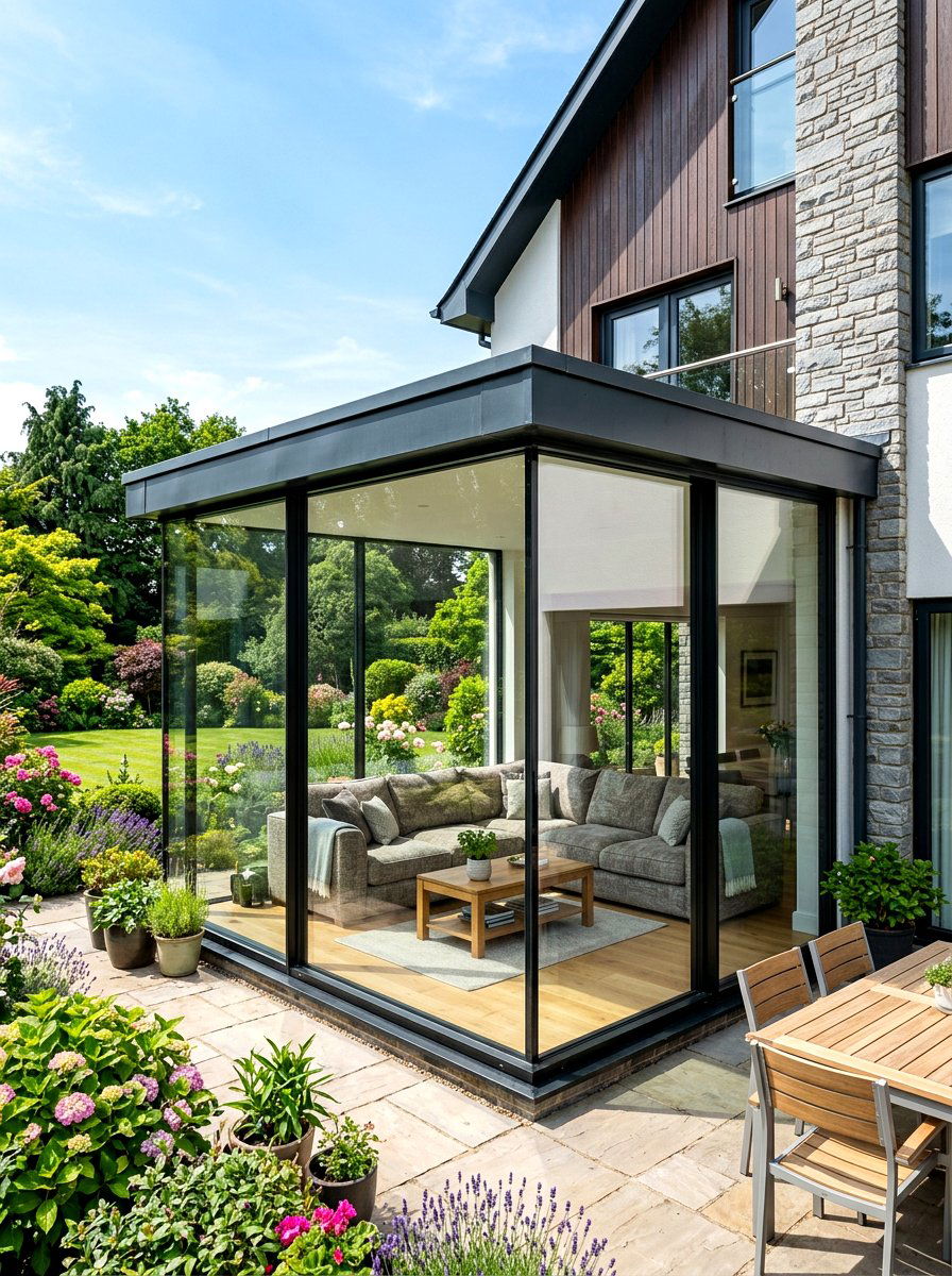Wrap Around Glass Room - 30 glass room addition ideas
