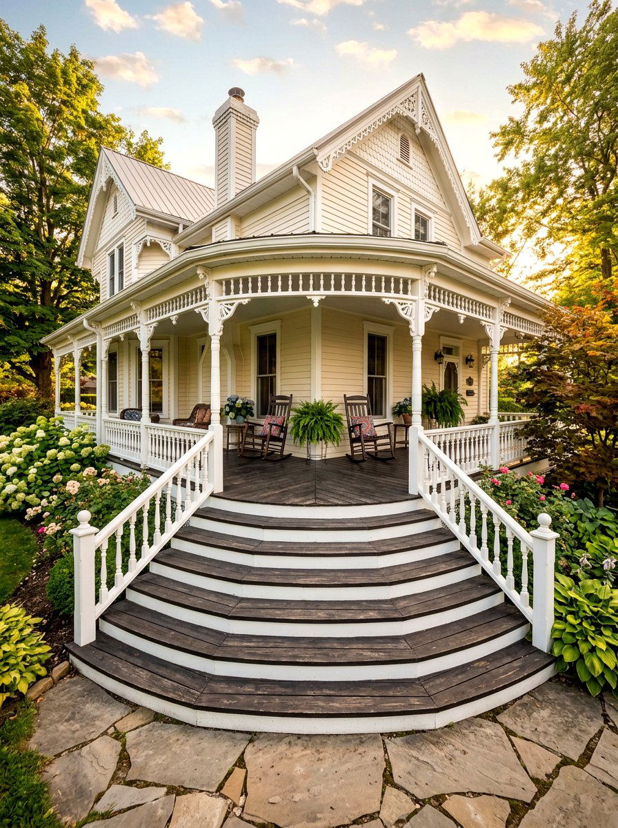 Wrap Around Porch Steps - 30 porch step ideas