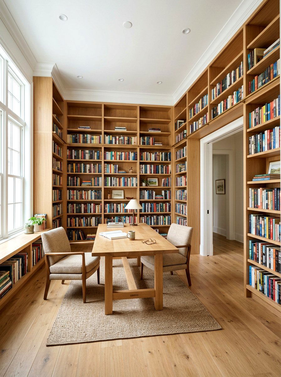 Wrap around bookshelf - 30 home library ideas