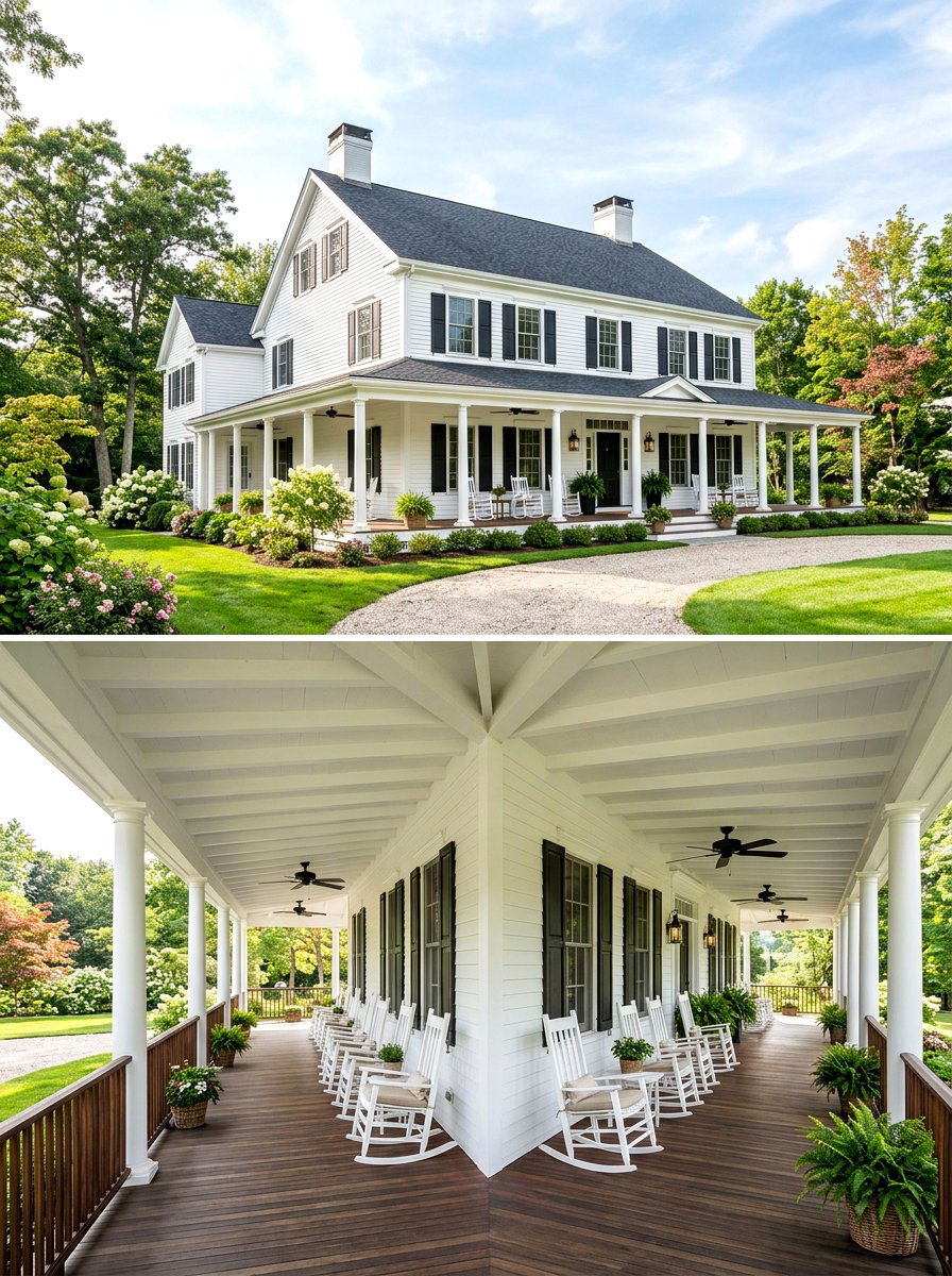 Wrap around colonial porch - 30 colonial front porch ideas