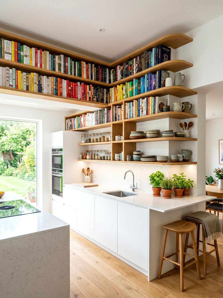 Wrap around kitchen shelving - 30 open kitchen shelf ideas