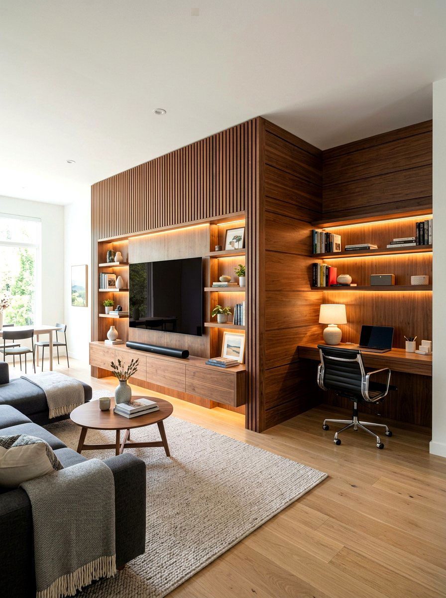 Wrap around media wall - 30 media wall ideas