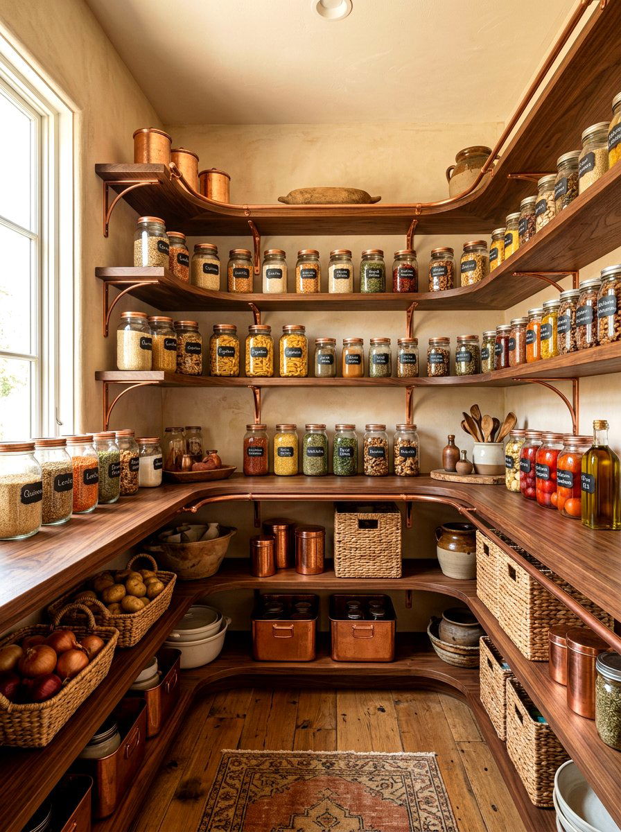 Wrap around pantry shelving - 30 corner pantry shelving ideas