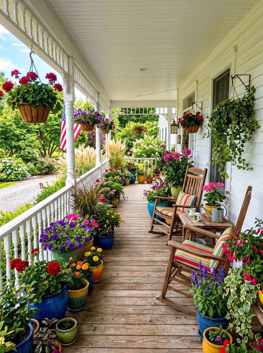 Wraparound Porch Potted Plants - 30 wraparound porch ideas