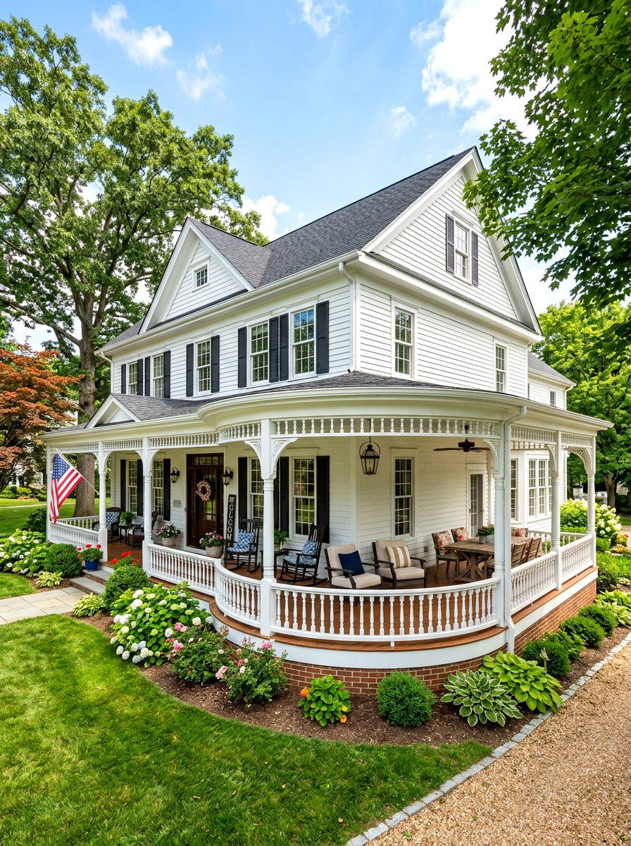 Wraparound Porch Style - 30 colonial house exterior ideas
