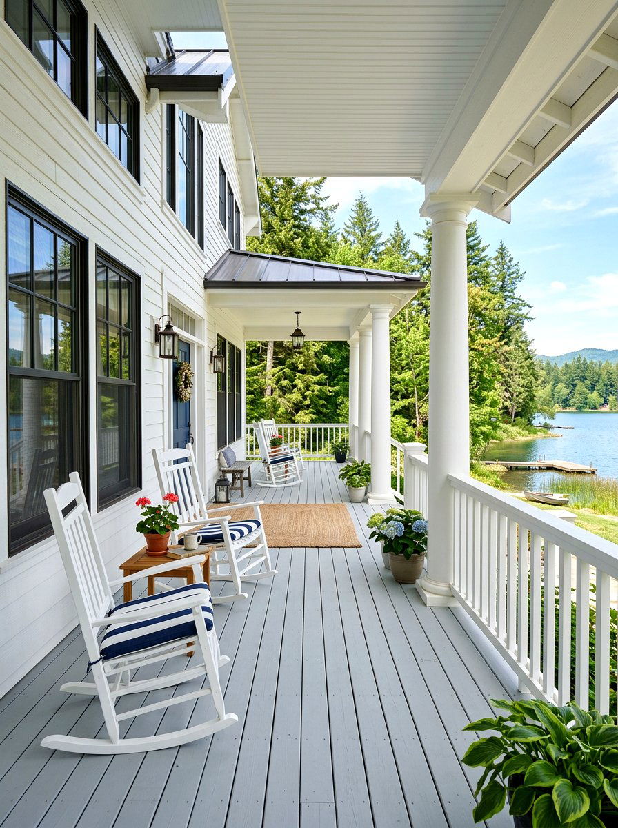 Wraparound porch - 30 lake house porch ideas