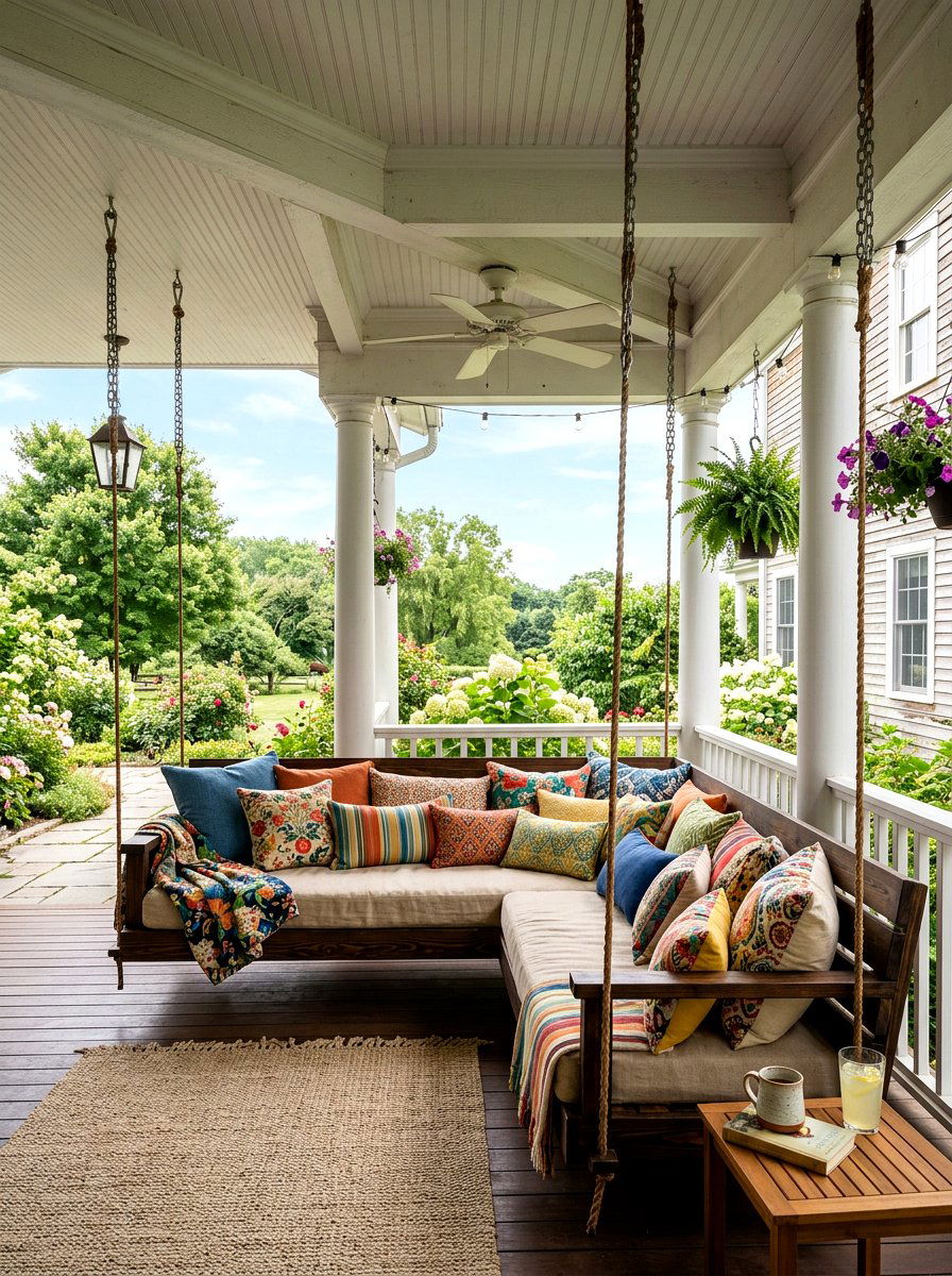 Wraparound porch swing bed - 30 porch swing bed ideas