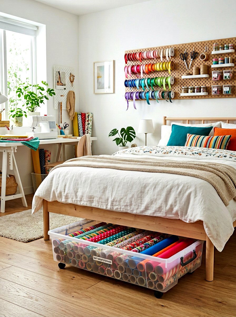 Wrapping paper storage container - 30 under bed storage ideas
