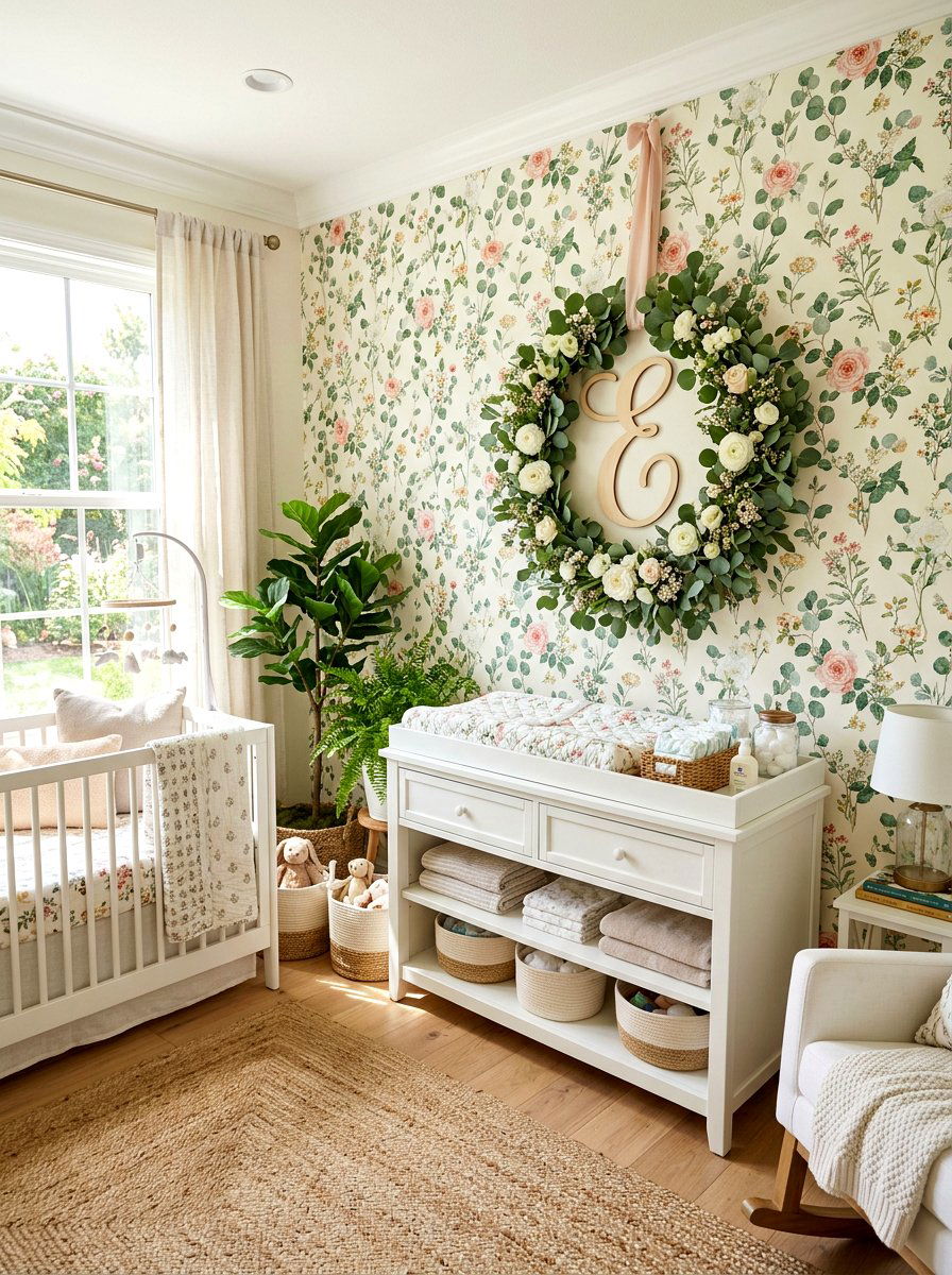 Wreath Initial Hanger - 30 monogram nursery ideas