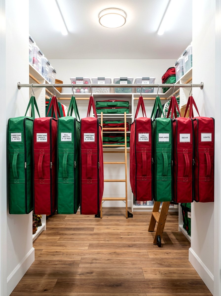 Wreath Storage Bags - 30 seasonal decor storage ideas