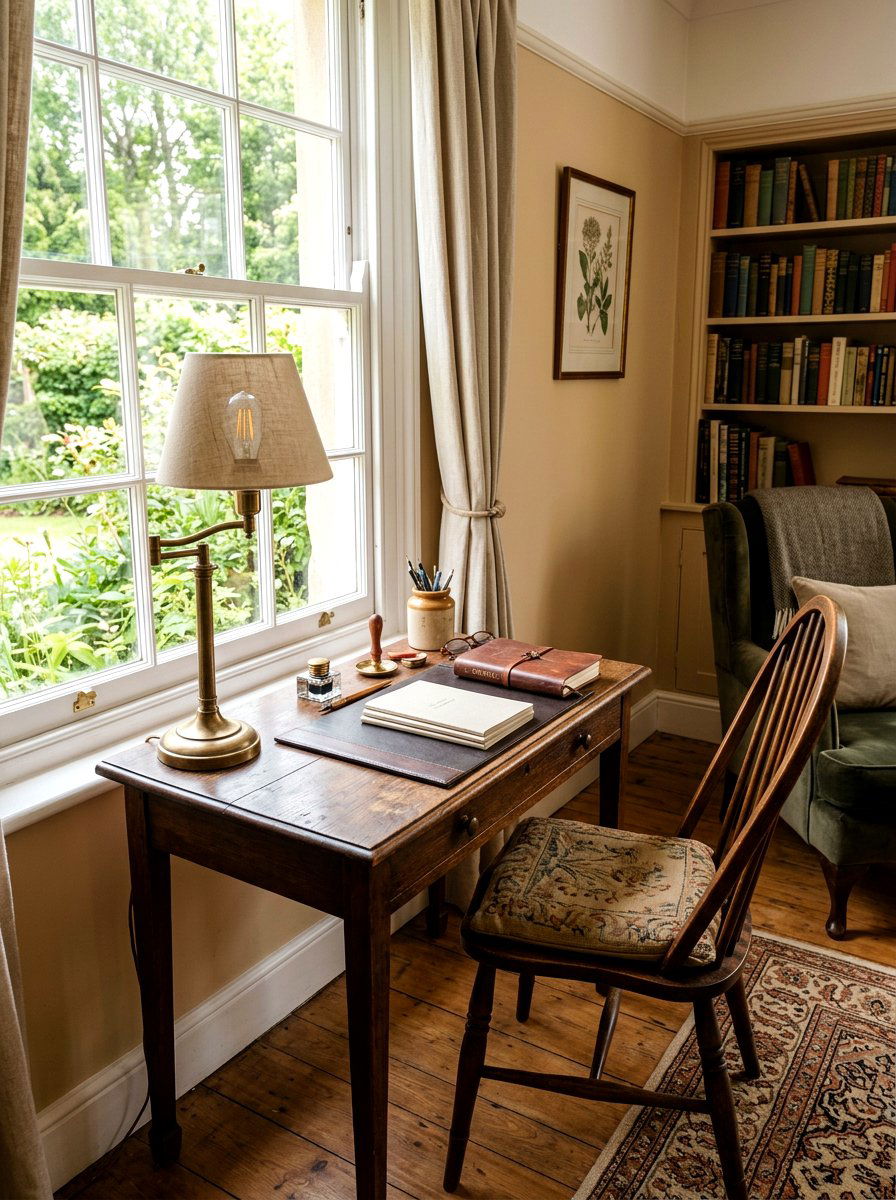Writing Desk Nook - 30 English manor living room ideas