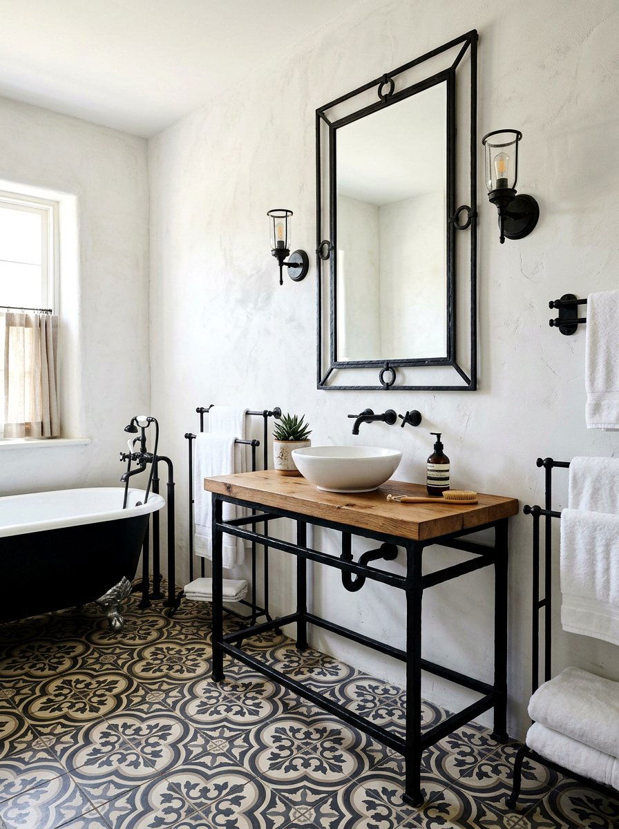 Wrought Iron Accent Bathroom - 30 Mediterranean bathroom ideas