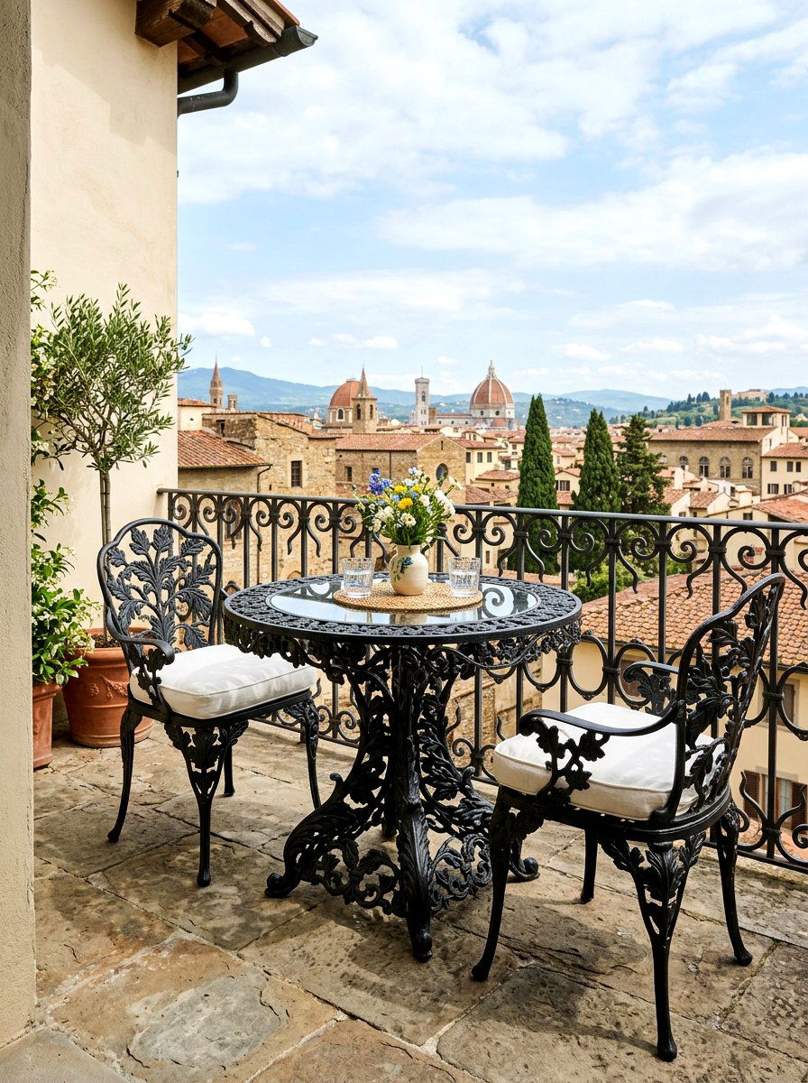Wrought Iron Balcony Table - 30 balcony breakfast table ideas