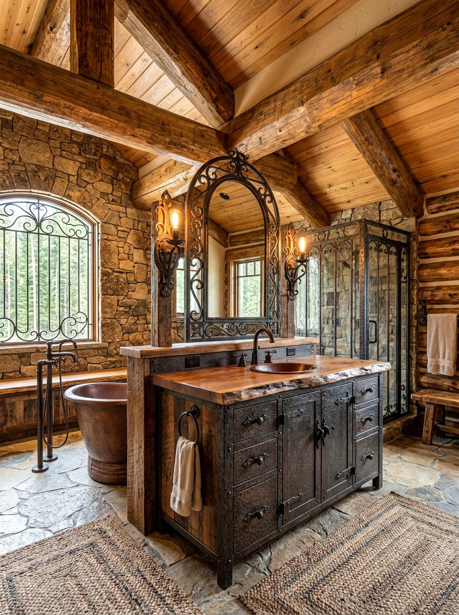 Wrought Iron Bathroom - 30 bathroom hardware finish ideas