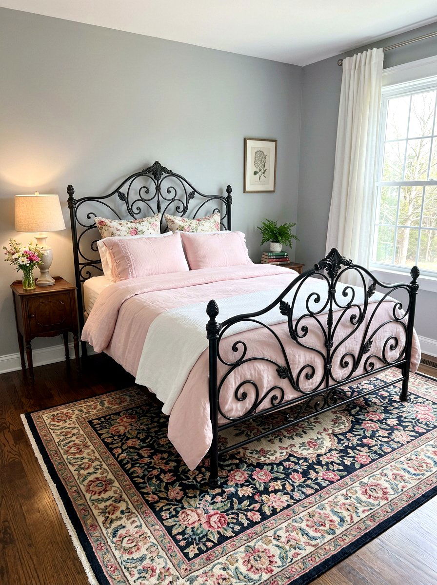 Wrought Iron Bed - 30 English country bedroom decor ideas