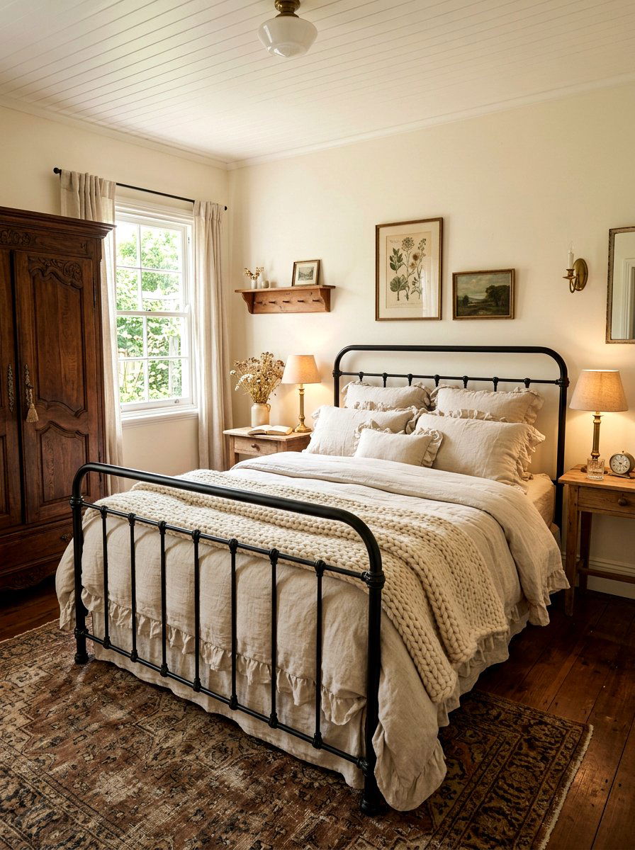 Wrought Iron Bed Bedroom - 30 French cottage decor ideas