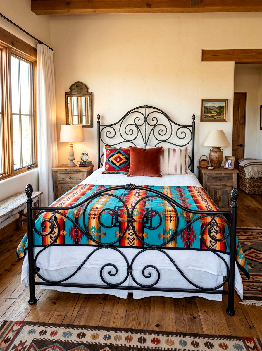 Wrought Iron Bed Frame - 30 western home decor ideas