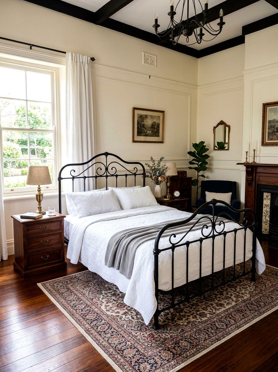 Wrought Iron Bed - 30 heritage home decor ideas