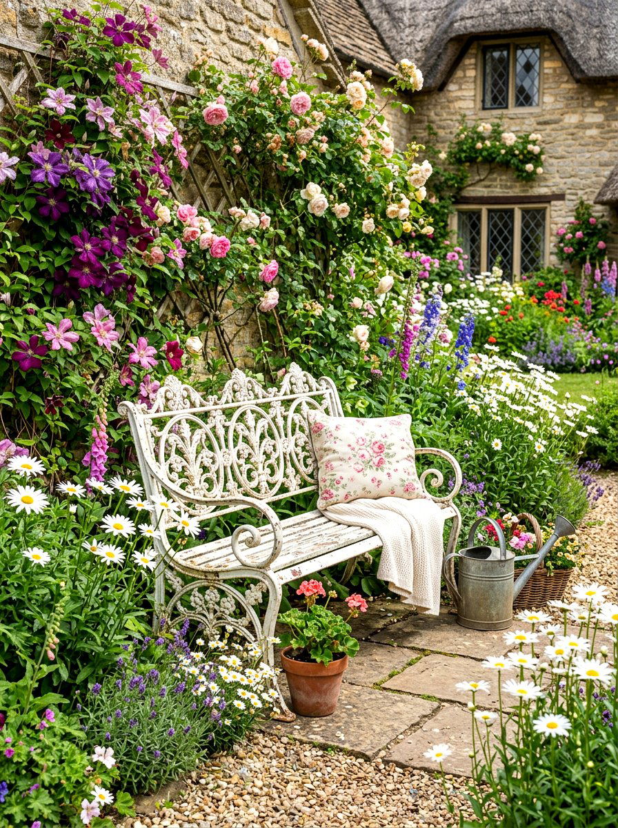 Wrought Iron Bench - 30 garden bench ideas