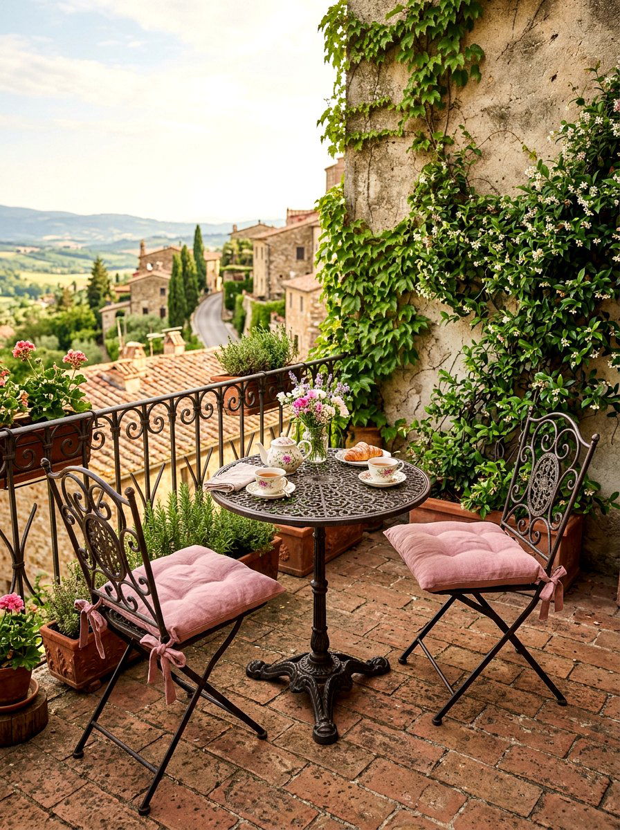 Wrought Iron Bistro Set - 30 garden dinner table ideas