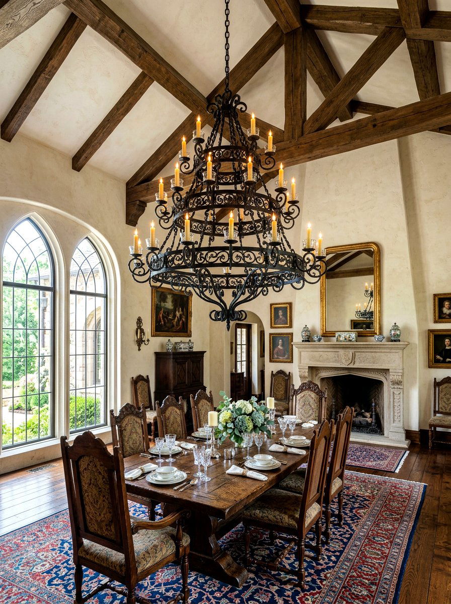 Wrought Iron Chandelier Room - 30 Tuscan supper room ideas