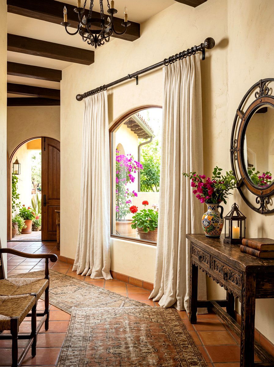 Wrought Iron Curtain Rod - 30 curtain rod styling ideas