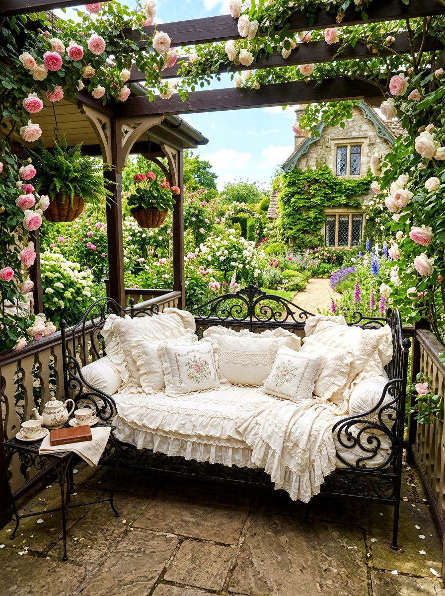 Wrought Iron Daybed - 30 porch daybed ideas