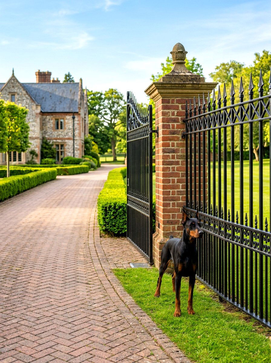 Wrought Iron Estate Boundary - 30 dog fence ideas