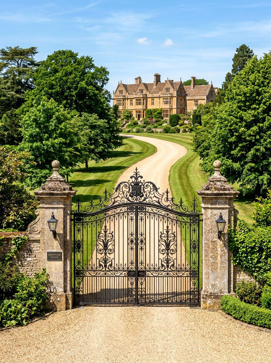 Wrought Iron Estate Gates - 30 English manor exterior ideas