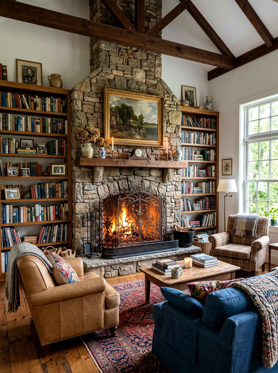 Wrought Iron Fire Screen - 30 English manor living room ideas