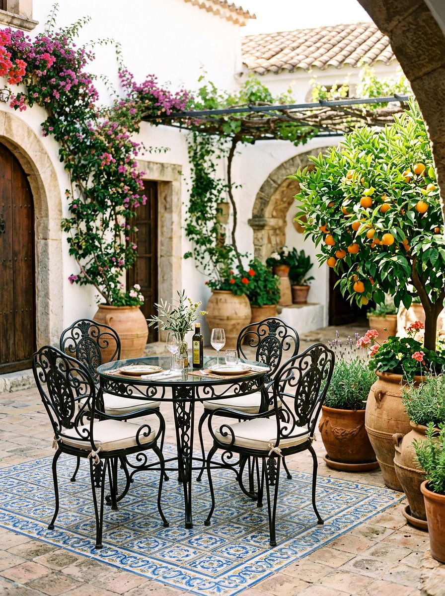 Wrought Iron Furniture - 30 courtyard patio furniture ideas