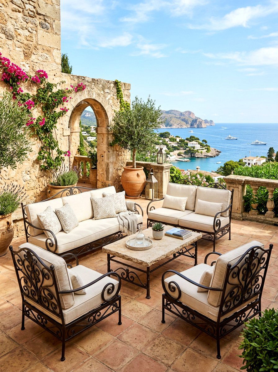 Wrought Iron Furniture - 30 Mediterranean backyard lounge ideas