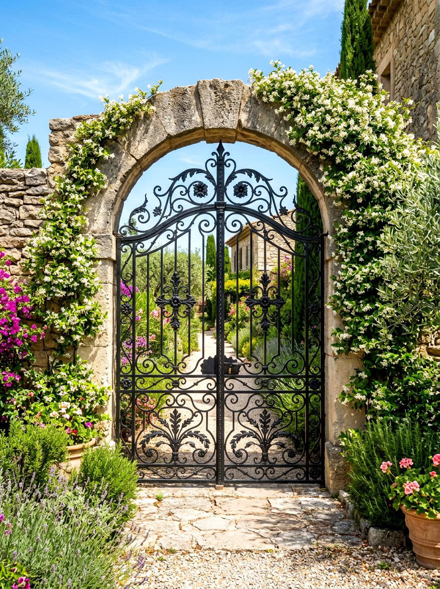Wrought Iron Garden Gate - 30 Mediterranean garden ideas